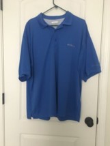 Columbia PFG Omni-Shade Men&#39;s Polo Shirt Fishing Vented Size XL Blue - $34.92