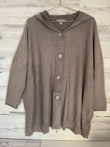 Barefoot Dreams Lounge Sweater Small Medium Gray Long Sleeve Hooded Card... - $28.49