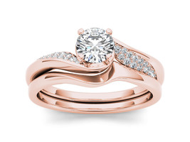 Authenticity Guarantee 
14K Rose Gold 5/8ct TDW Diamond Bypass Bridal Set wit... - £1,502.12 GBP