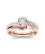 Authenticity Guarantee 
14K Rose Gold 5/8ct TDW Diamond Bypass Bridal Se... - £1,383.60 GBP