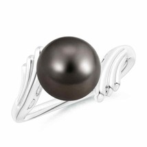 ANGARA Tahitian Pearl Ring with Wing Motifs for Women, Girls in 14K Solid Gold - £561.65 GBP