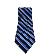Brooks Brothers Mens Tie Silk Stain Resistant USA Made Blue Navy Striped - £15.57 GBP