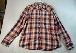 Lucky Brand Shirt Men Size Large Multi Plaid Long Sleeve Logo Collar But... - £10.37 GBP