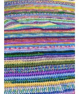 Hand Crocheted Patchwork Double Strand Afghan - $29.70