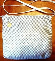 Whiting &amp; Davis White Metal Chain-Mail Shoulder Bag w/Metal Tag NOS - $59.95