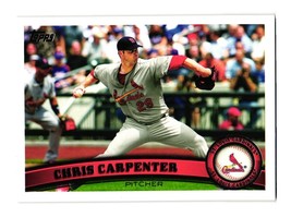 2011 Topps Baseball Card 299 Chris Carpenter St Louis Cardinals Pitcher - £2.38 GBP