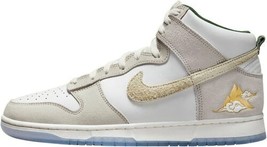 Nike Mens Dunk Hi Prm Fashion Sneakers Size 9.5 Color Summit White/Desert Ore - £141.59 GBP