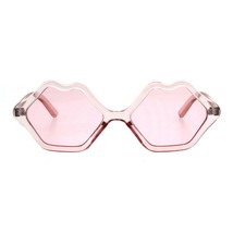 Womens Lips Shape Sunglasses Translucent Colors Cute Kiss lips Shades UV 400 - $18.57