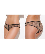 Leopard Print Crotchless Panties Lace Trim Animal Panty Lingerie Underwe... - £10.15 GBP