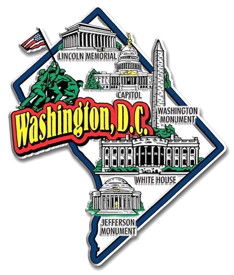 Washington D.C. Jumbo State Map Fridge Magnet - $7.99