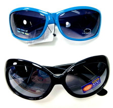  Girls Plastic Fashion Sunglasses One Blue One Black  2 Pairs - $9.17