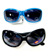  Girls Plastic Fashion Sunglasses One Blue One Black  2 Pairs - £7.22 GBP