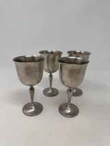 Vintage J. Reisner Pewter Wine Goblets Set of 4 Medieval Gothic #2152 - $23.42