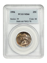 1956 25C PCGS MS66 - $76.39