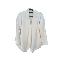 Soft Surroundings Cozy Fleece Cardigan Large Womens Off White Pockets Casual - £26.09 GBP