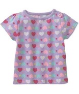 Garanimals Baby Girls Short Sleeve Shirt With Snaps Purple Hearts Size 6... - £6.37 GBP