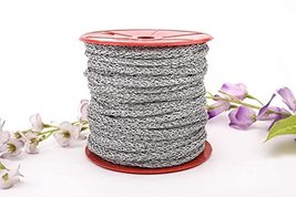PG COUTURE Knitted Silver Metallic Piping Zari Dori (50mtr, 6mm) Lace for Sewing - £13.66 GBP