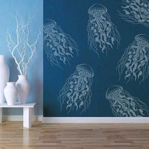 Large Jellyfish Stencil - WALL ART STENCIL instead of Decals - Easy to Use Wall  - $46.00