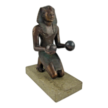 6&quot; King Thutmose IV Bronze Offering Sculpture 1997 Recreation British Mu... - $145.12