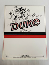 ORIGINAL Vintage Duquesne Duke Beer 14x18&quot; Advertisement Sign - £55.38 GBP