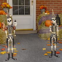 Zaer Ltd. International 36&quot; Tall Set of 2 Small Halloween Skeleton Soldiers Hold - £179.60 GBP