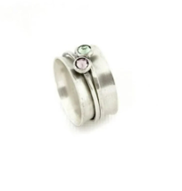 Amethyst Spinner Ring 925 Sterling Silver Ring Wedding Ring Women Ring - £38.84 GBP