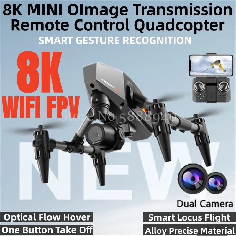 8K MINI Optical Flow Hover Remote Control Quadcopter WIFI FPV Dual Camera O - £40.28 GBP+