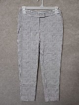 Anne Klein Ankle Dress Pants Womens 6 White Navy Polka Dots Cotton Stretch - £19.51 GBP