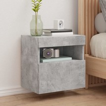 TV Wall Cabinets with LED Lights 2 pcs Concrete Grey 40x30x40 cm - £42.30 GBP
