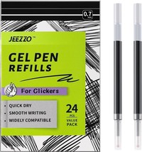 jeezzo Gel Ink Refills for Retractable Click Pens Black Medium Point Compatible - £17.47 GBP