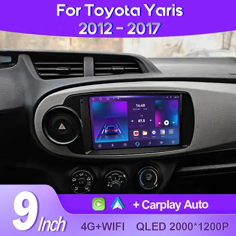 QSZN For Toyota Yaris 2012 - 2017 2K QLED Android 13 Car Radio Multimedia Video - $104.96+