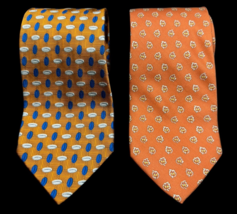 Orange Tie Lot Abboud Roundtree &amp; Yorke Silk Classic Buisness - $12.00