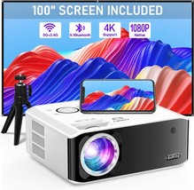 Auking Projector With Wifi And Bluetooth, 2023 Upgrade Native 1080P 4K Projector - £150.31 GBP