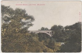 Milwaukee Wisconsin WI Postcard 1908 Concrete Bridge Lake Park Oshkosh - $2.99