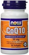 NEW NOW Foods Coq10 50mg Vitamin E Gluten Free Supplement 50 Softgels - $15.57