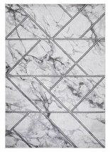 Concard Global Trading 80768 9 x 13 ft. Bellucci Geometric Area Rug, Silver - £216.28 GBP