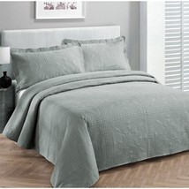 Fancy Collection Luxury Bedspread Coverlet Embossed Bed Cover Solid Grey... - £55.03 GBP