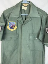 Vintage Air Force Fruit Of The Loom Sanforized Button Shirt Army Military Large - £47.01 GBP