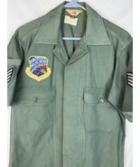 Vintage Air Force Fruit Of The Loom Sanforized Button Shirt Army Militar... - £47.33 GBP
