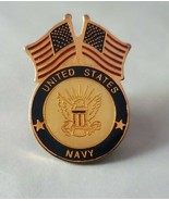 U.S. NAVY LAPEL PIN UNITED STATES FLAG WITH NAVY EMBLEM Charity WWP - £7.86 GBP