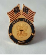 U.S. NAVY LAPEL PIN UNITED STATES FLAG WITH NAVY EMBLEM Charity WWP - £7.98 GBP