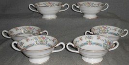 SET (6) Royal Worcester MAYFIELD PATTERN Two Handled CREAM SOUPS Made in... - $79.19