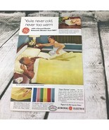 Vintage 1956 Advertising Art print General Electric Blankets - $9.89