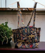 NICOLE MILLER Vintage Purse/mini Backpack - Italy &amp; Pasta Design -100% Silk - $52.46