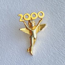 2000 OSC Y2KMillennium Angel Gold Tone Enamel Lapel Pin Hat Lanyard Pinback 1.2” - £15.65 GBP