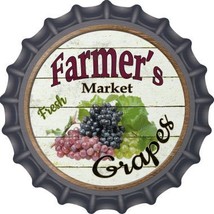 Farmers Market Grapes Novelty Metal Bottle Cap 12 Inch Sign - £21.11 GBP