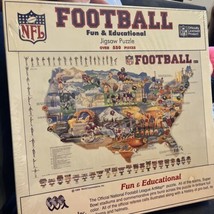 NFL Football Puzzle Vintage 1989 Art Map 18&quot; x 24&quot; Jigsaw Puzzle 550 pie... - $24.74