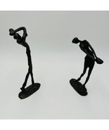 Pair of Bronze Golfer Statues Brutalist Style Abstract Sculpture Golf Vi... - £65.61 GBP