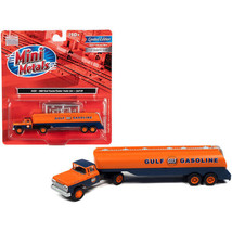 1960 Ford Tanker Truck Orange and Blue &quot;Gulf Oil&quot; 1/87 (HO) Scale Model by Cl... - £30.86 GBP