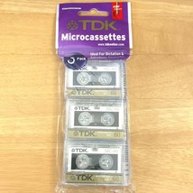 TDK Microcassettes 3-Pack SEALED MC-60 Item D-MC60U3 Dictation Blank Aud... - £8.63 GBP
